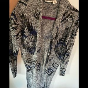 Long grey cardigan with hood